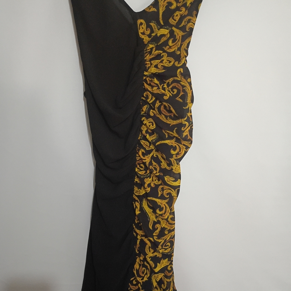 Versace Black Dress with Gold Accents